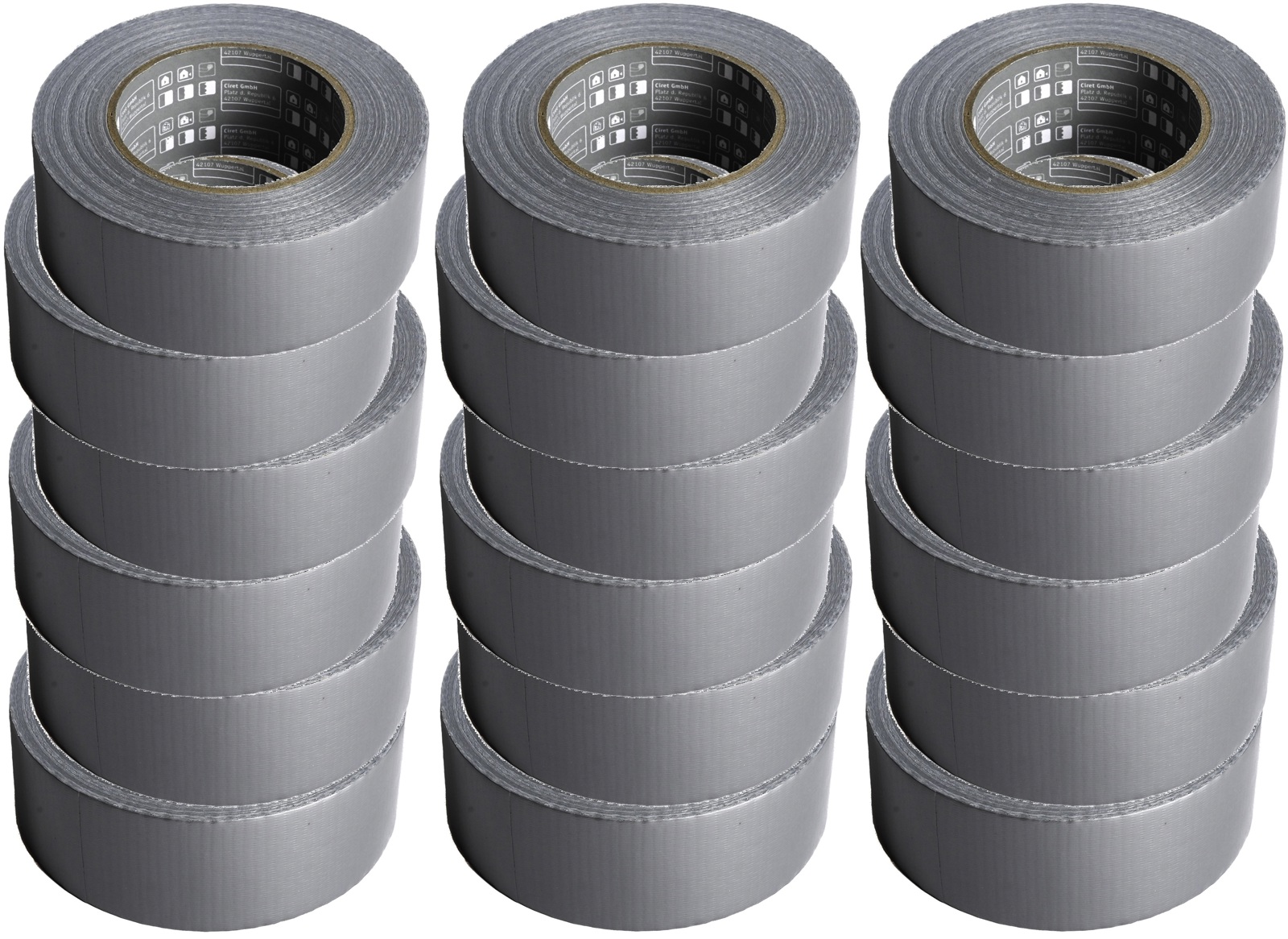 Sparpack 18 Rollen je 50m Panzertape silber Panzerband Gaffa Gewebeband 48mm