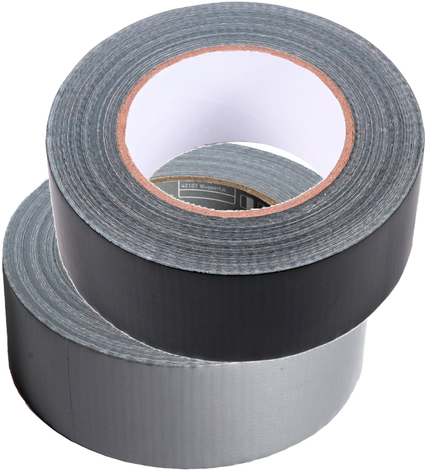Set 2 Stk. je 50m x 48mm silber+schwarz Gewebeband Panzertape Gaffa Duct Tape