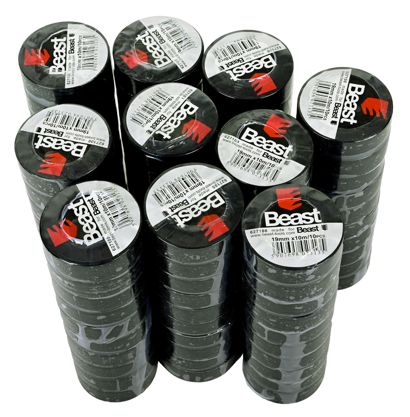 100x Isolierband schwarz 10m x 19mm Isoband Klebeband Elektriker Tape Iso Band
