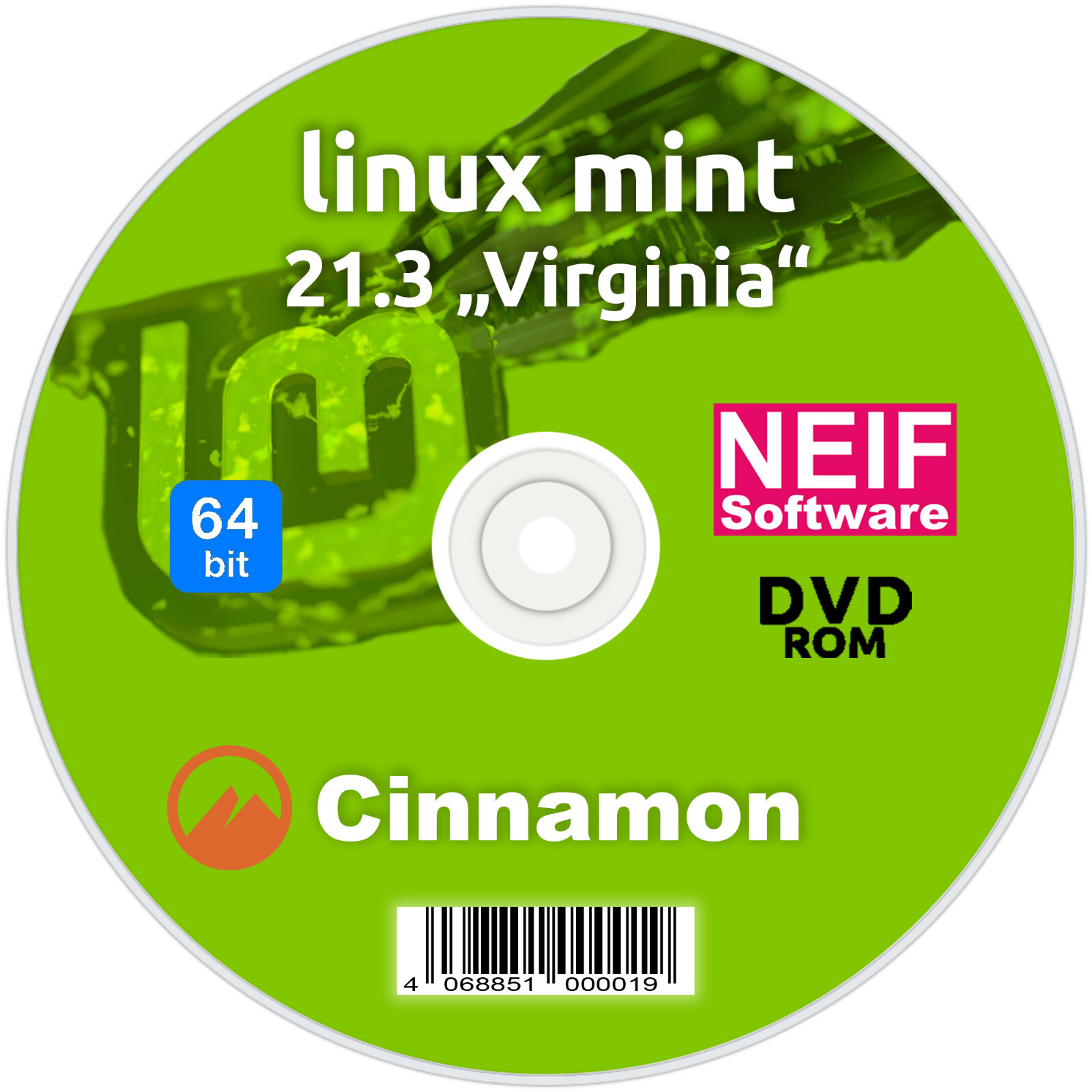 Linux Mint 21.3 Cinnamon "Virginia" Deutsch auf DVD oder USB-Stick