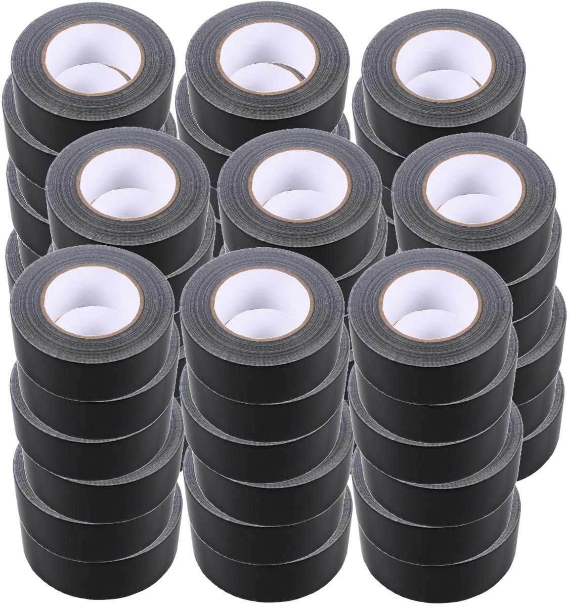 Großpackung 54 Rollen je 50m Panzertape schwarz Panzerband Gaffa Gewebeband 48mm