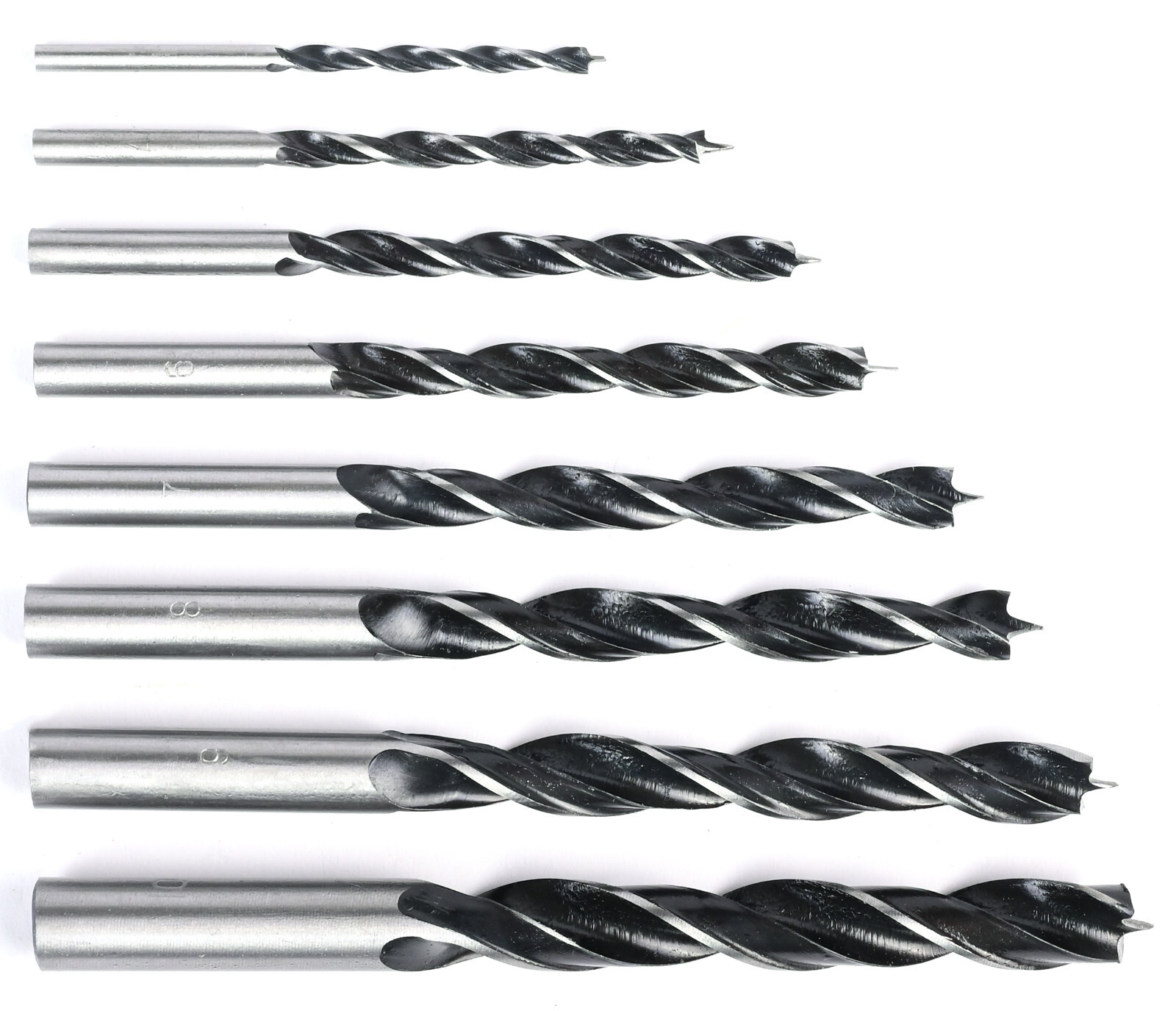 8 teilig Holzbohrer Set Satz Holz Spiralbohrer 3/4/5/6/7/8/9/10mm Zentrierspitze