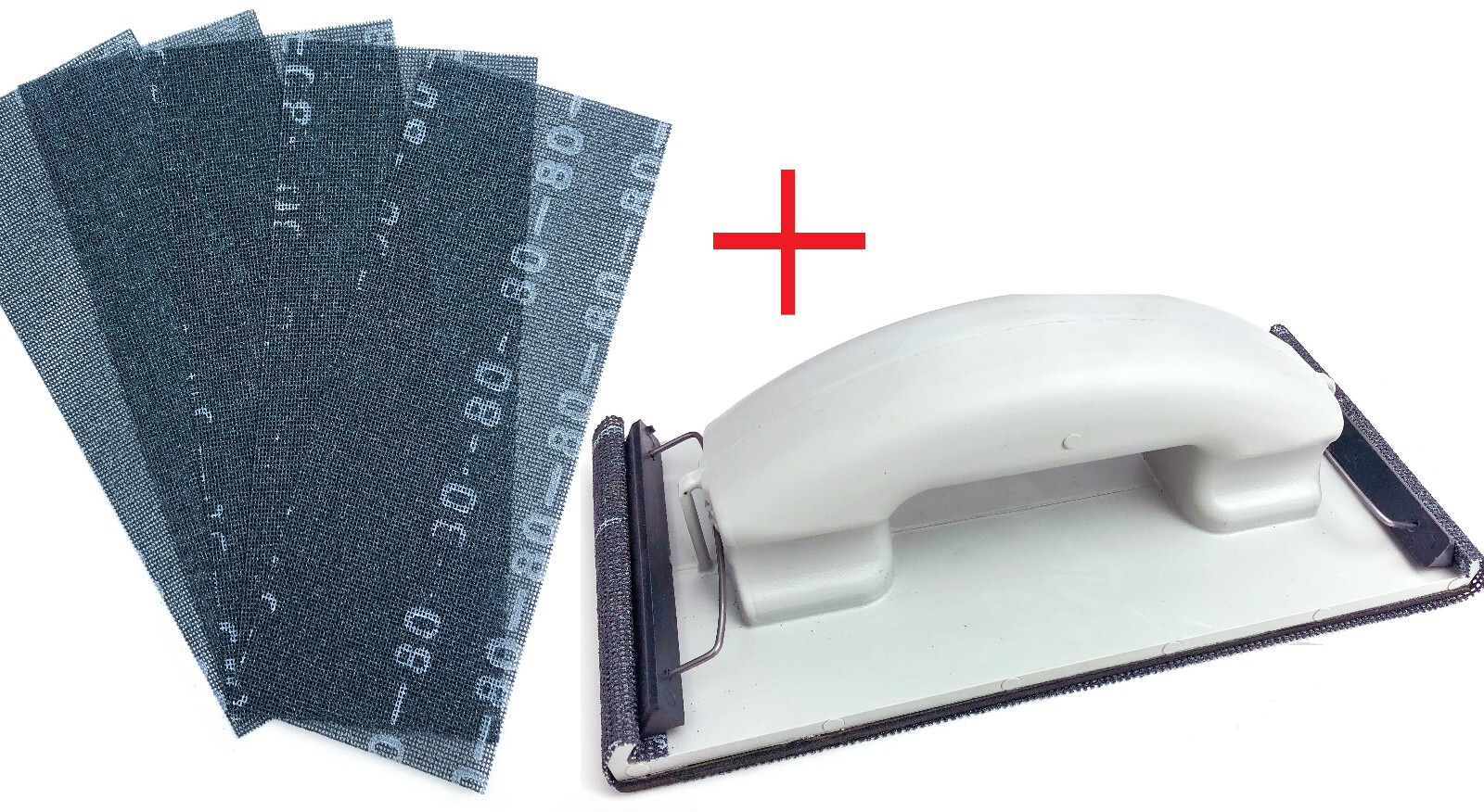 SET Handschleifer + 5 Schleifgitter Körnung wählbar Gipskarton Trockenbau Rigips