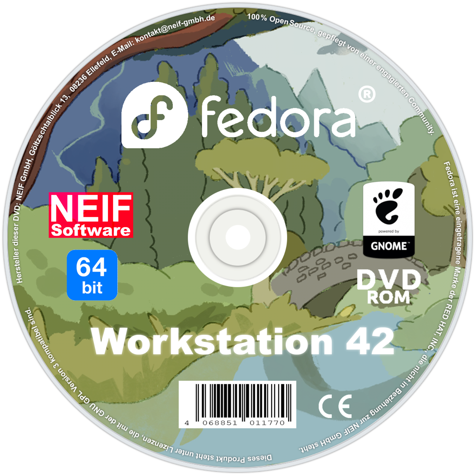 Fedora Linux Workstation 42 auf DVD oder USB-Stick NEU 2025