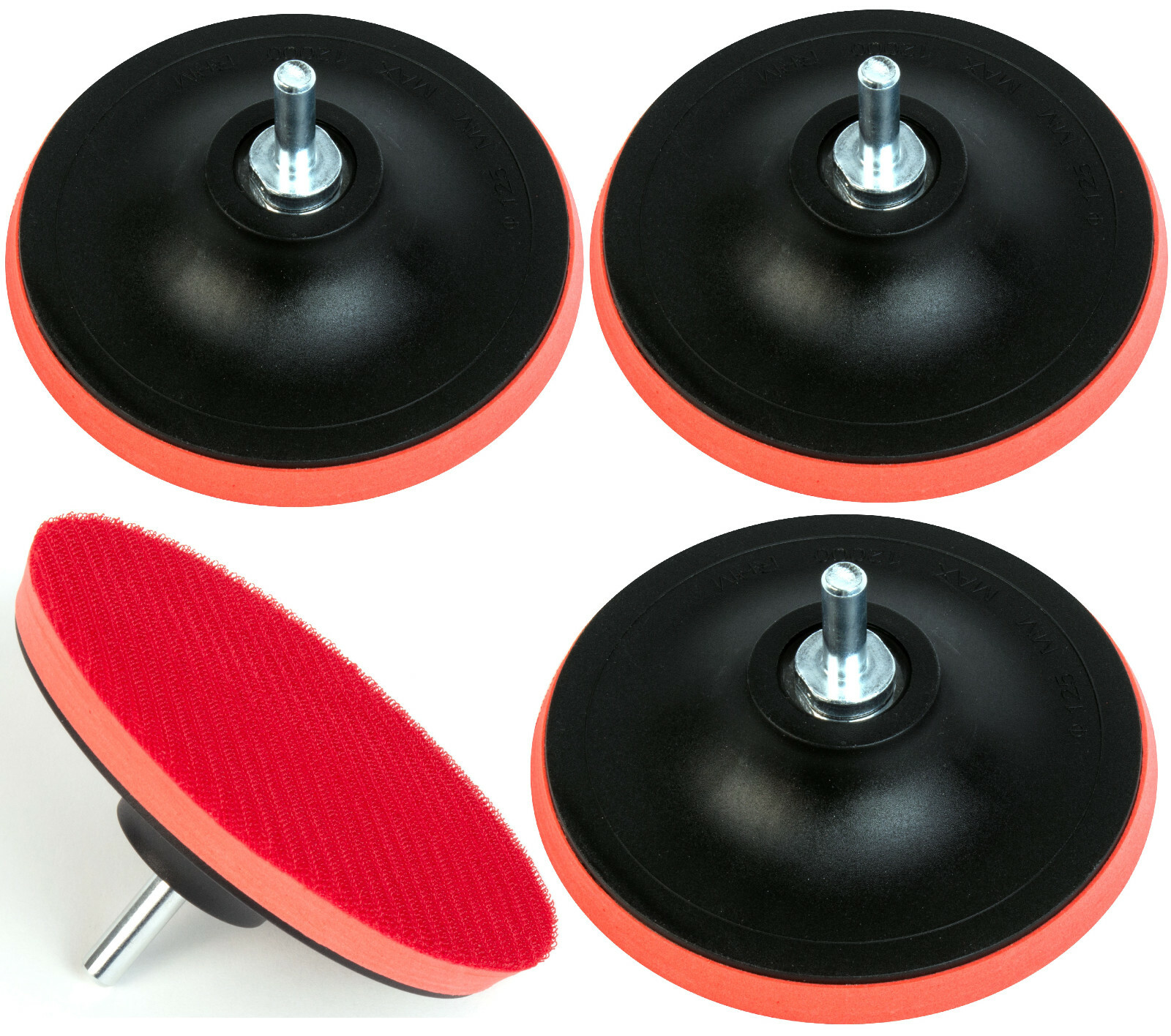 4x 150mm Klett Stützteller Polieraufsatz Polierteller Klettteller Schleifteller