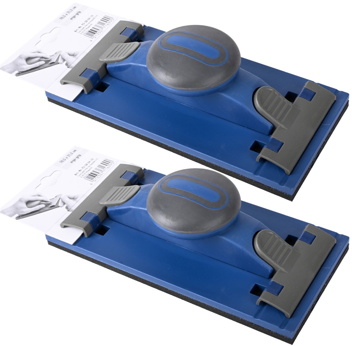 2x Handschleifer mit ergo-grip Griff zum Klemmen für Schleifgitter/Schleifpapier