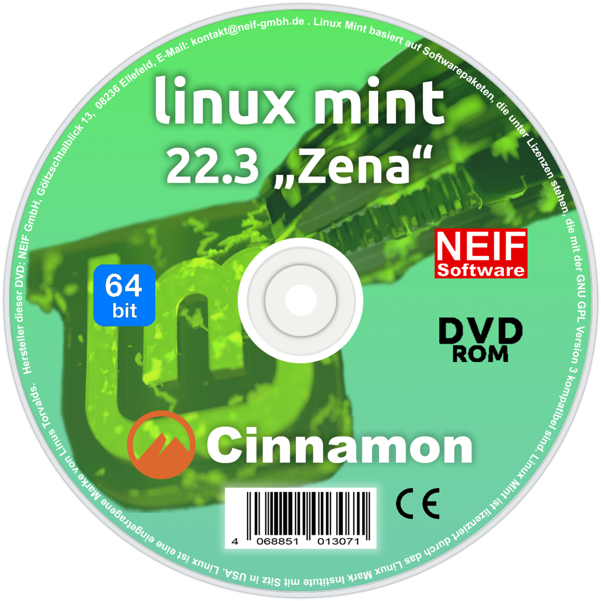 Linux Mint 22.3 "Zena" Cinnamon Deutsch auf DVD oder USB-Stick NEU 2026
