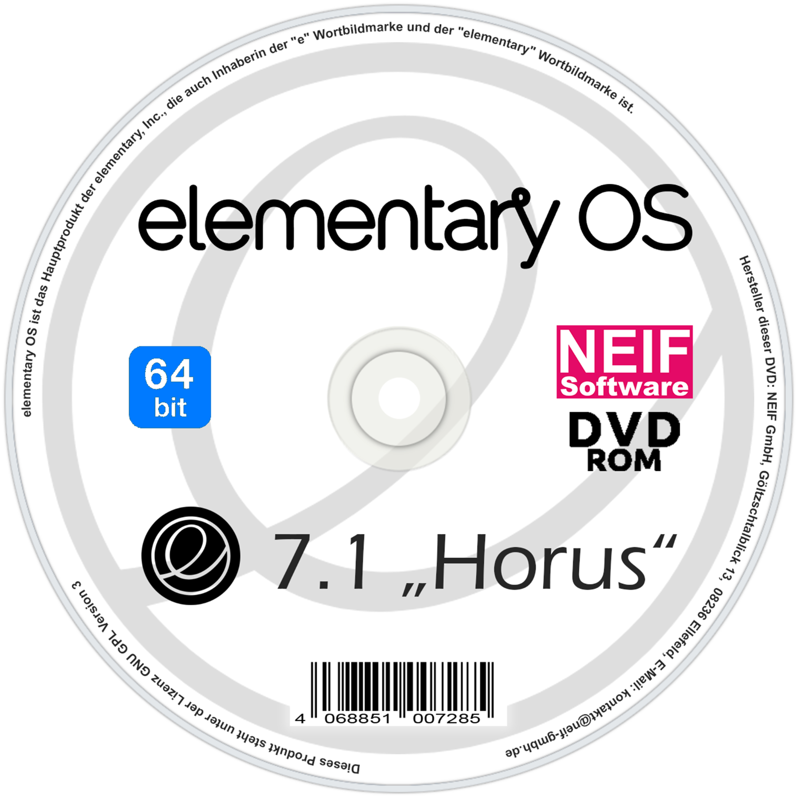 Linux Elementary OS 7.1 "Horus" Deutsch 64 Bit auf DVD oder USB-Stick