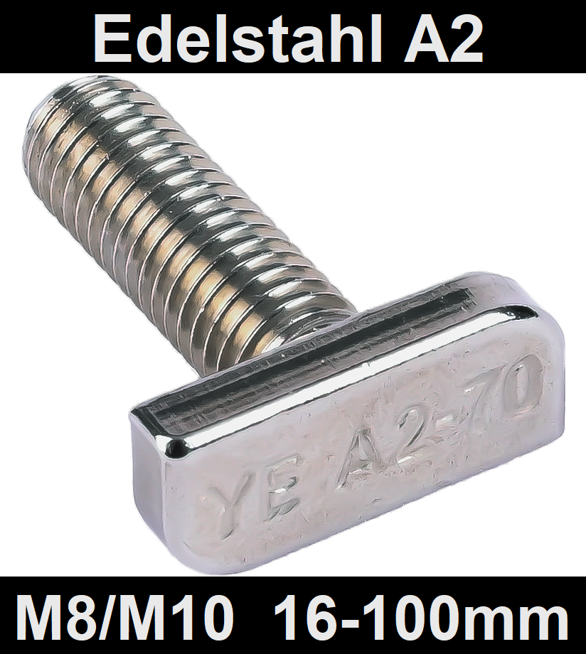 Hammerkopfschraube M8 M10 Edelstahl A2 Typ 28/15 Solar Photovoltaik Ankerschiene